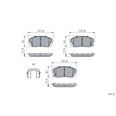Set placute frana BOSCH 0 986 494 905