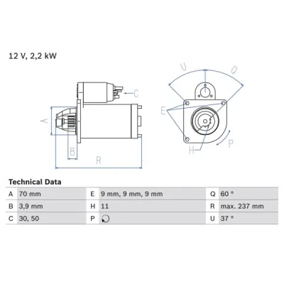 Demaror BOSCH 0 986 027 000