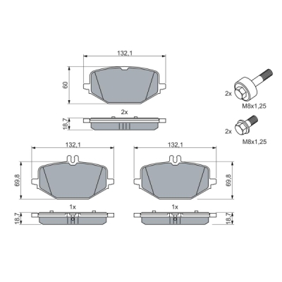 Set placute frana BOSCH 0 986 460 023