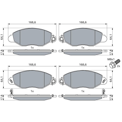 Set placute frana BOSCH 0 986 494 037