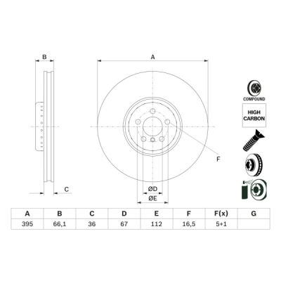Disc frana BOSCH 0 986 479 H13