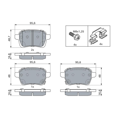 Set placute frana BOSCH 0 986 494 747