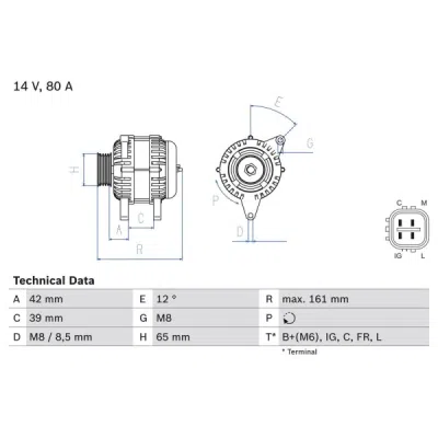 Generator / Alternator BOSCH 0 986 080 570