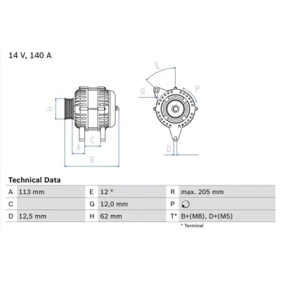 Generator / Alternator BOSCH 0 986 082 620