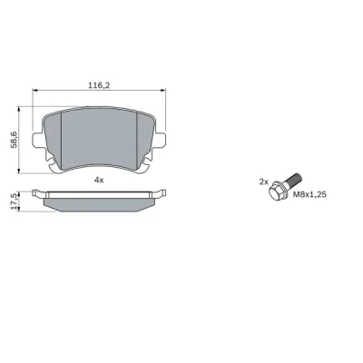 Set placute frana BOSCH 0 986 494 303