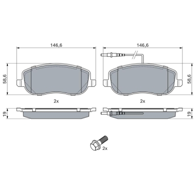 Set placute frana BOSCH 0 986 424 789