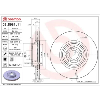Disc frana BREMBO 09.D981.11