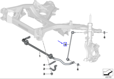 Brat/bieleta suspensie, stabilizator ORIGINAL BMW 48820WAA02