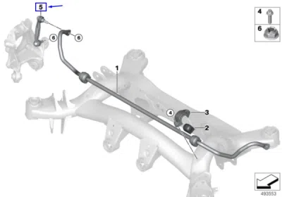 Brat/bieleta suspensie, stabilizator dreapta ORIGINAL BMW 33506785608
