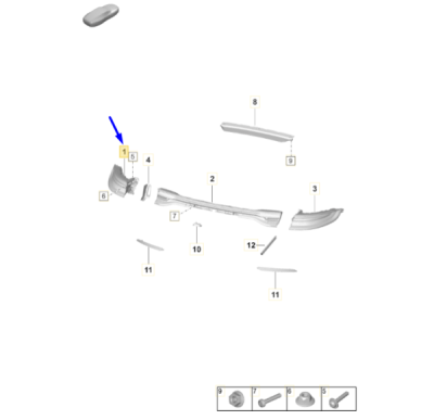Lampa stop stanga [pe aripa, ECE, LHD, RHD, Neagra] ORIGINAL PORSCHE 973945095AL
