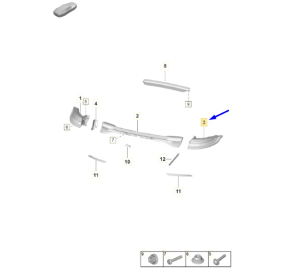 Lampa stop dreapta [pe aripa, SUA, LHD, Rosie] ORIGINAL PORSCHE 971945096AF