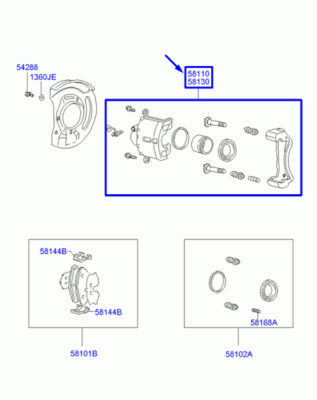 Etrier frana ORIGINAL HYUNDAI / KIA HB401004