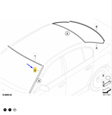 Ornament parbriz dreapta ORIGINAL BMW 51317045448