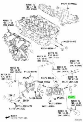 Garnitura, ventil AGR ORIGINAL TOYOTA 25685-37020