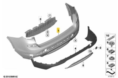 Bara de protectie spate ORIGINAL BMW 51127392991