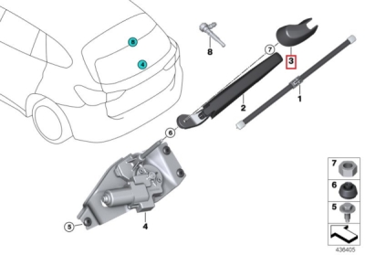 Capac brat stergator luneta ORIGINAL BMW 61687407276