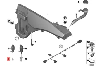 Filtru lichid stergator parbriz ORIGINAL BMW 61667006063