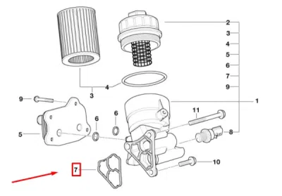 Garnitura carcasa filtru ulei ORIGINAL BMW 11427509211