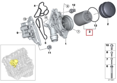 Filtru ulei ORIGINAL BMW 11427854445