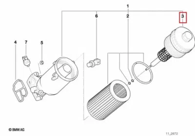Capac carcasa filtru ulei ORIGINAL BMW 11422246171