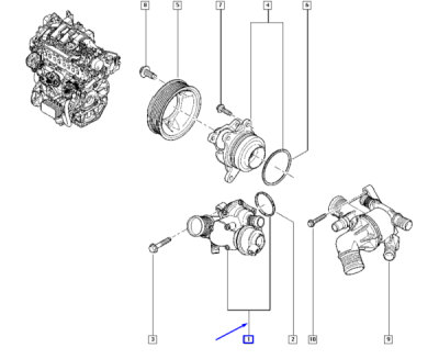 Carcasa termostat ORIGINAL RENAULT RE110600686R