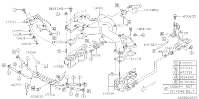 Etansare, suport injector ORIGINAL SUBARU 16608KA000