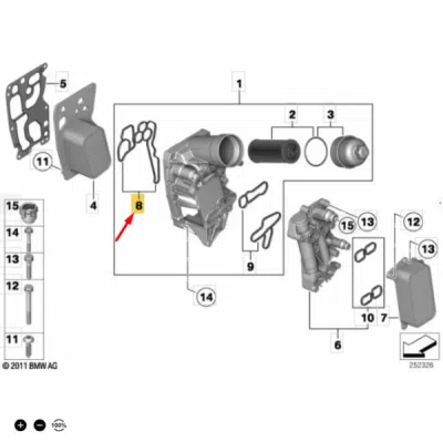 Etansare, racire ulei ORIGINAL BMW BM11428580682