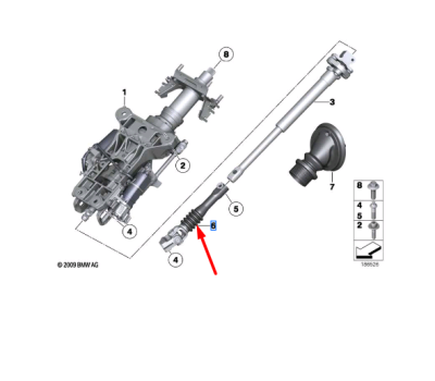 Arbore cardanic caseta directie ORIGINAL BMW 32306859833