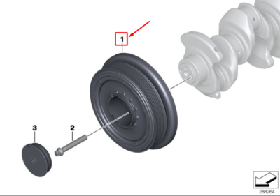 Fulie curea, arbore cotit ORIGINAL BMW 11237800026