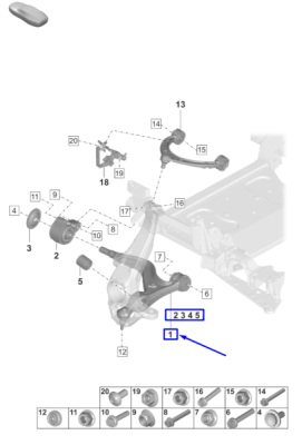 Brat, suspensie roata ORIGINAL VW GROUP 9J1 407 152 G