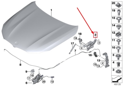 Balama capota stanga ORIGINAL BMW 41007427051