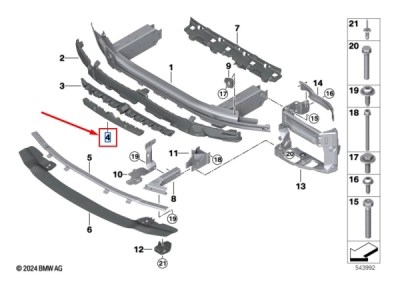 Absorber bara fata anterior ORIGINAL BMW 51117954119