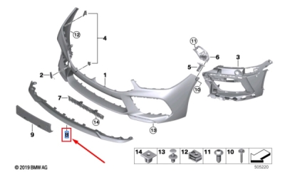 Spoiler bara fata ORIGINAL BMW 51118081764
