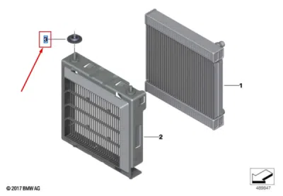 Tampon cauciuc radiator auxiliar ORIGINAL BMW 17118689364
