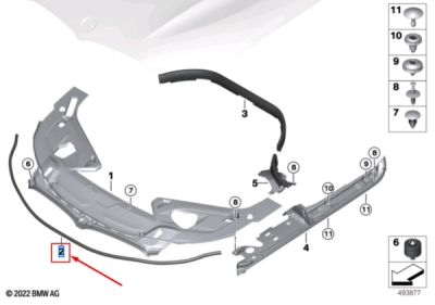 Garnitura capota motor fata ORIGINAL BMW 51767419000