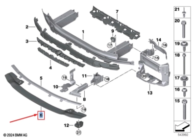 Suport inferior bara fata ORIGINAL BMW 51118069481