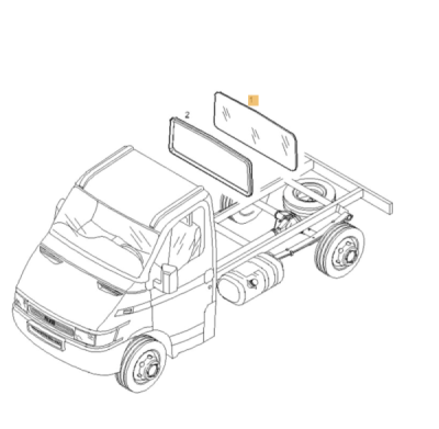 Geam spate, luneta ORIGINAL IVECO 500316407