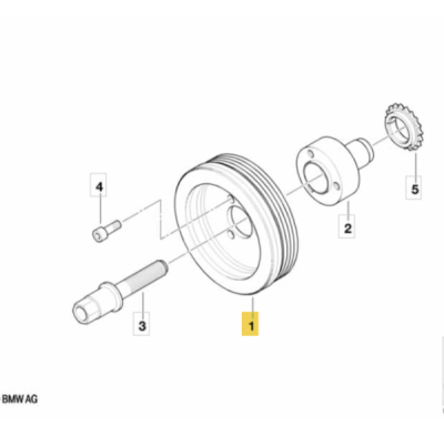 Fulie curea, arbore cotit ORIGINAL BMW 11237551308