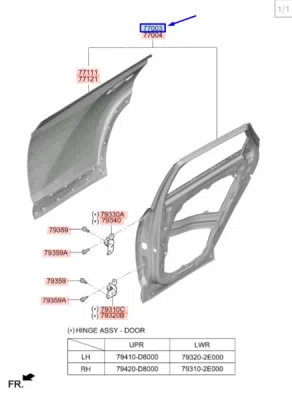 Usa spate stanga ORIGINAL HYUNDAI / KIA 77003N9050