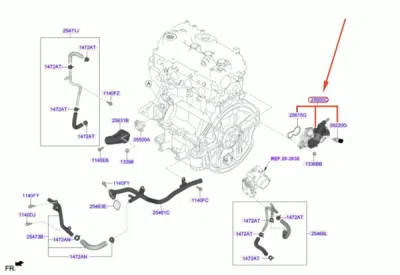 Ansamblu de control pompa de apa ORIGINAL HYUNDAI / KIA 2563004600