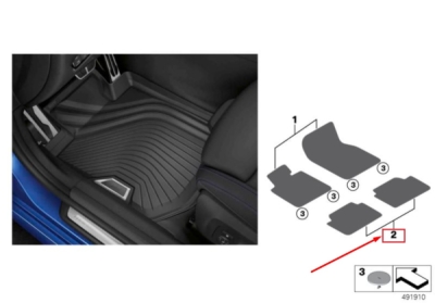 Set covorase cauciuc spate ORIGINAL BMW 51472462751