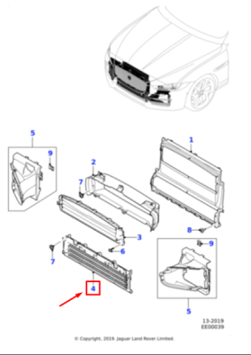 Grila activa bara fata ORIGINAL LAND ROVER / JAGUAR LR142974