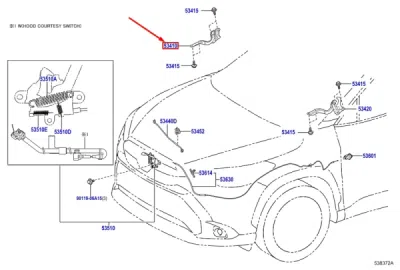Balama capota motor dreapta ORIGINAL TOYOTA 5341016130