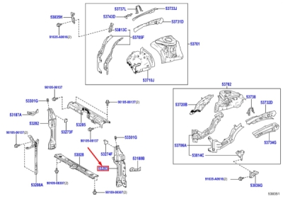 Suport radiator stanga panou fata ORIGINAL TOYOTA 5320316060