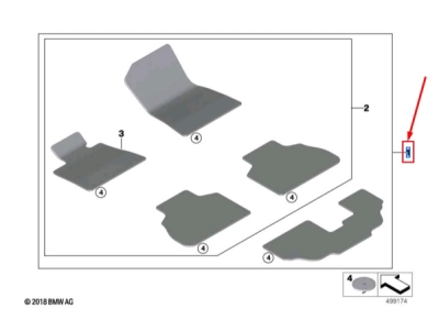 Set covorase auto textil [Anthrazit] ORIGINAL BMW 51475A40B25