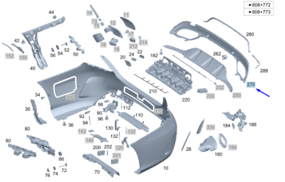 Spoiler bara spate [cu scut] ORIGINAL MERCEDES A2058856438