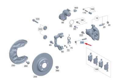Senzor de avertizare, uzura placute de frana ORIGINAL MERCEDES A1695401617