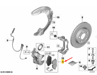 Set placute frana axa fata ORIGINAL BMW 34108867484