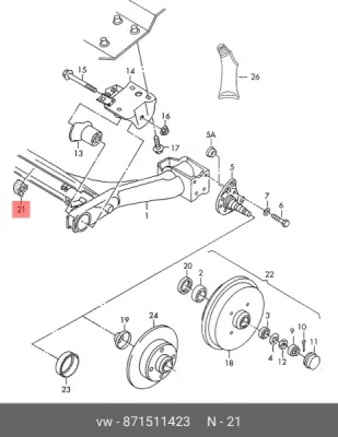 Bucsa stabilizator spate ORIGINAL VW GROUP 871511423