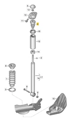 Tampon limitator amortizor spate ORIGINAL VW GROUP 1J0 512 131